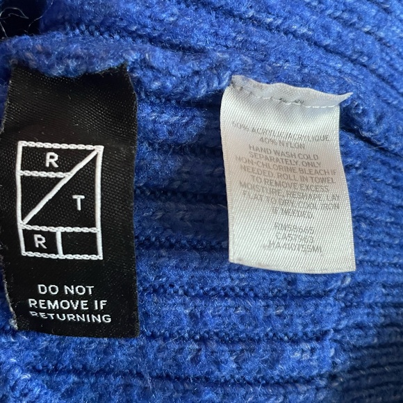 Halogen Cobalt Blue Ribbed Button-Front Cardigan - Picture 5 of 5